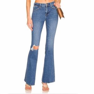 FRAME Le High Flare in Sunfaded Rips